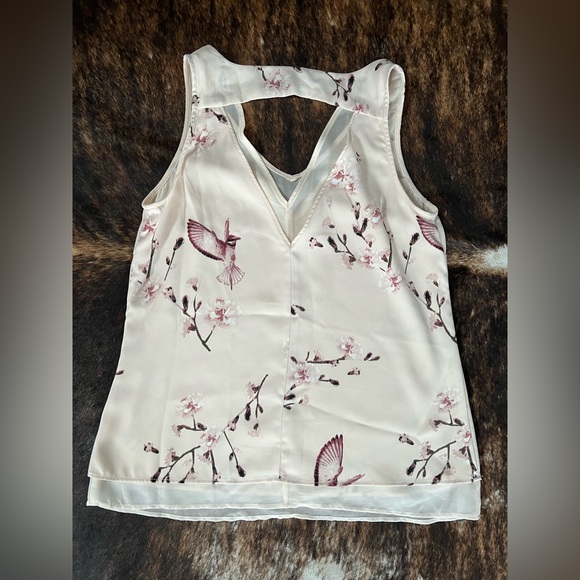 Dynamite Cream & Pink Bird Print Tank Top - Picture 4 of 8